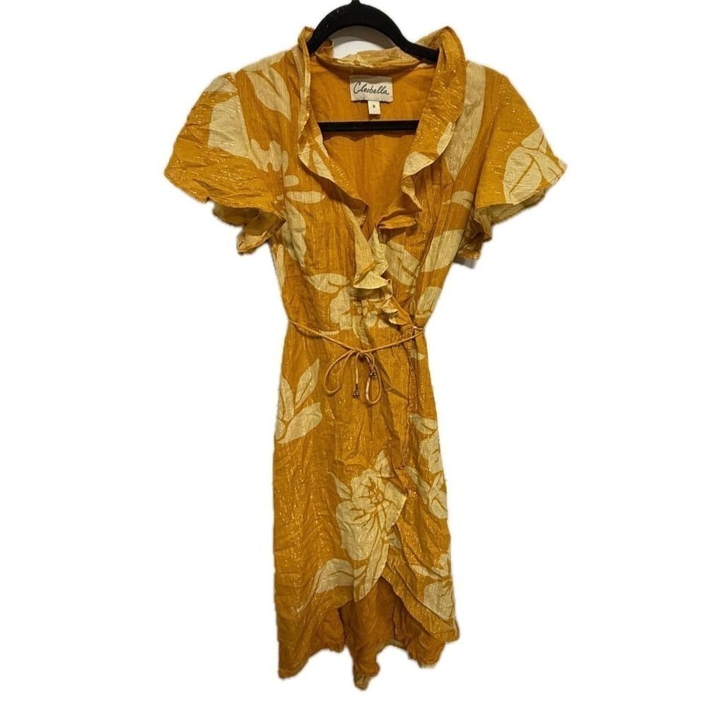 Cleobella Yellow Floral Wrap Midi Dress – Tuckernuck Boho Style Size Small